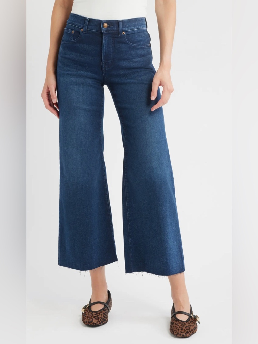 Madewell Flared Wide Leg Crop Raw Hem Denim Jeans Size 26